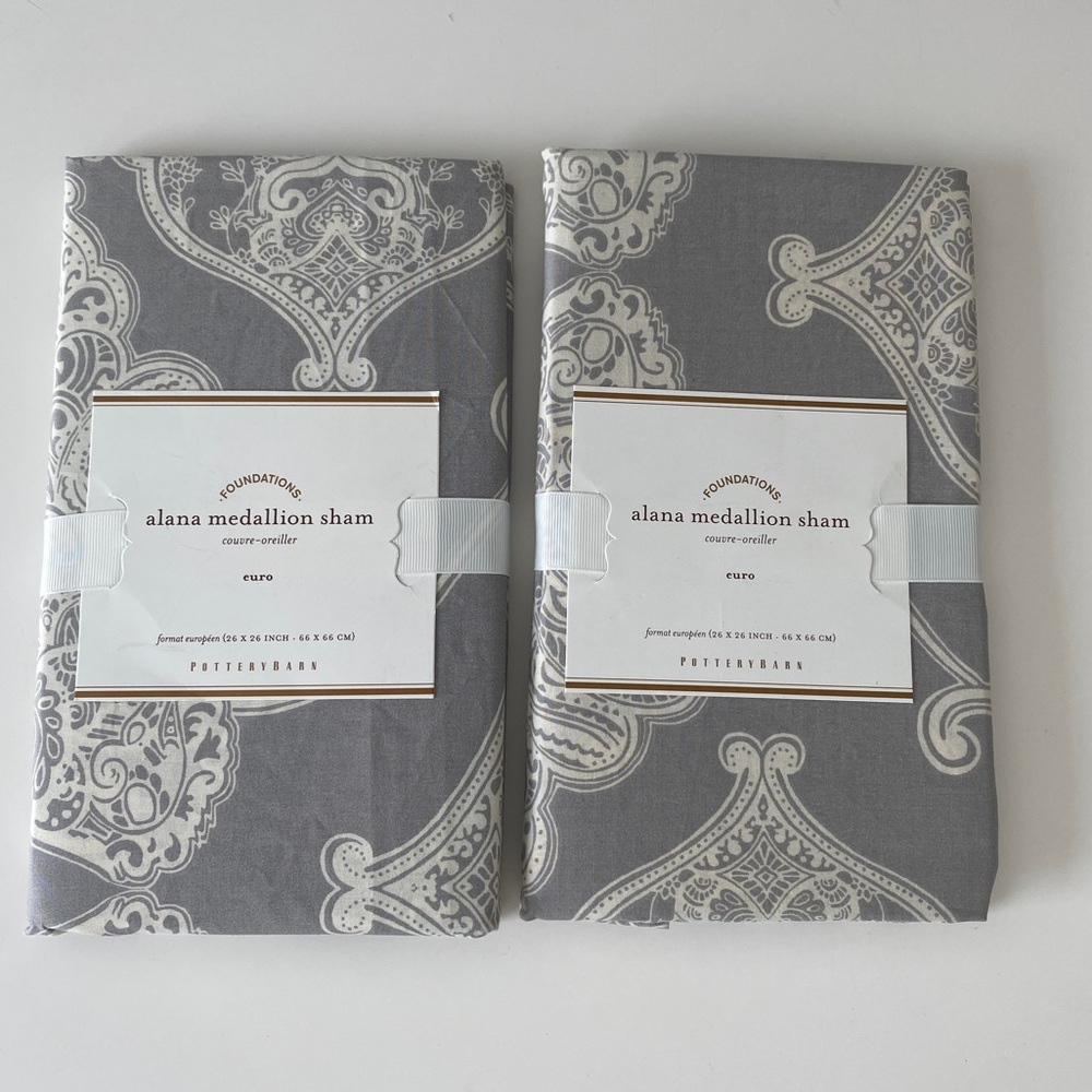 NWT Pottery Barn Alana Medallion Euro Shams